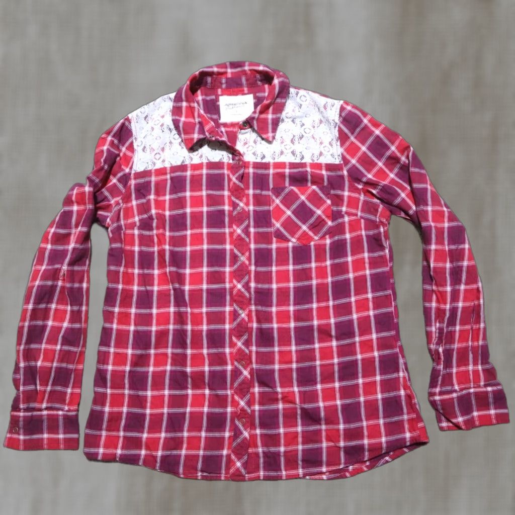 Vintage Arizona Jeans Shirt Women's L Red Plaid Button-Up Long Sleeve Casual Top Size L / US 10 / IT 46 - 1 Thumbnail