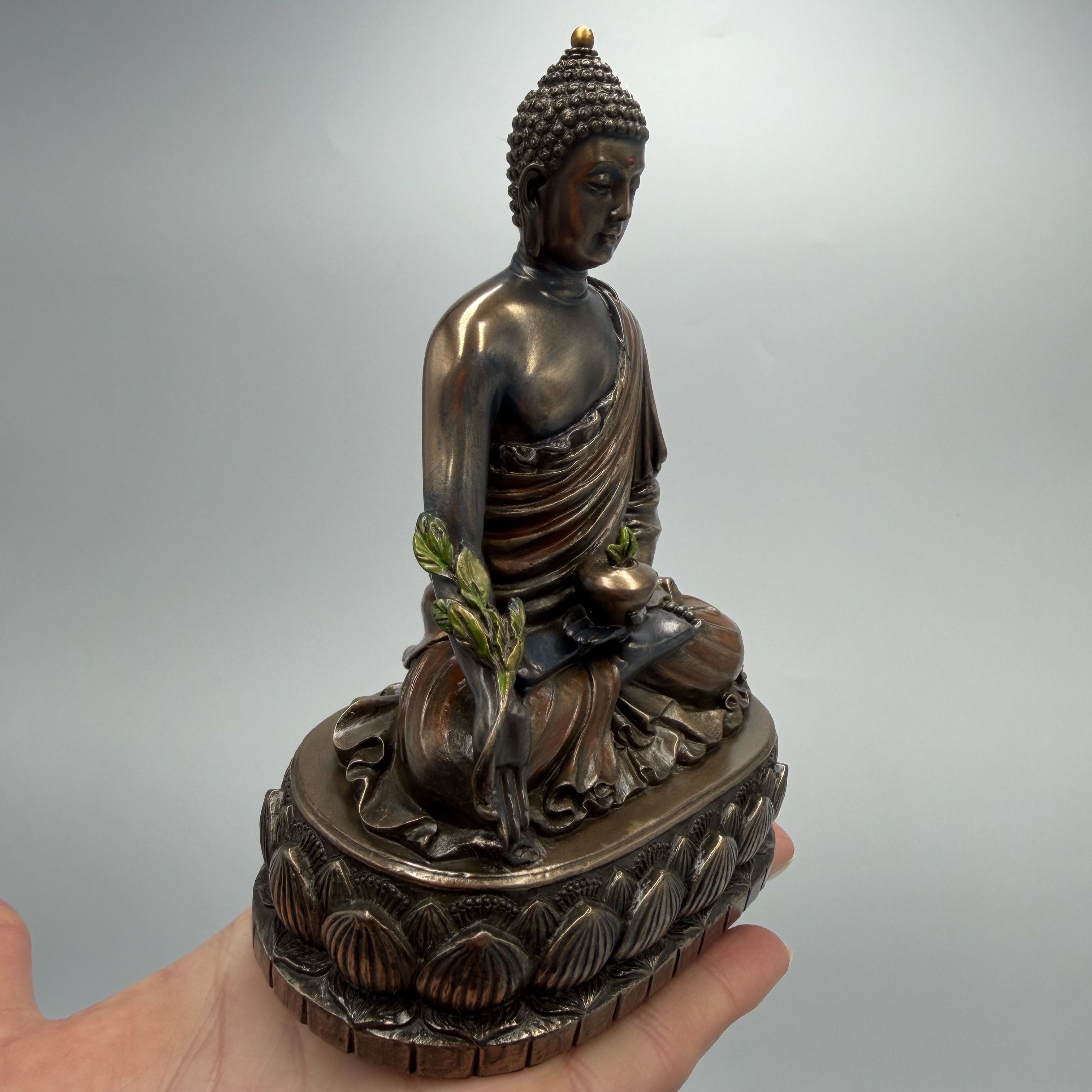Vintage Buddha Statue Bronze Finish Polystone Meditation Figurine Size ONE SIZE - 8 Thumbnail
