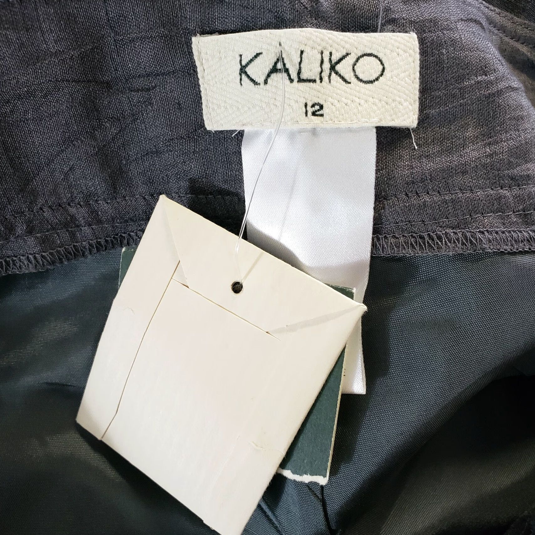 Vintage Kaliko Womens Wide Leg Pants Sz 12 Gray Linen Blend Mid Rise Pants Women's 12 Gray Linen Blend Wide Leg Size 34" / US 12 / IT 48 - 7 Thumbnail