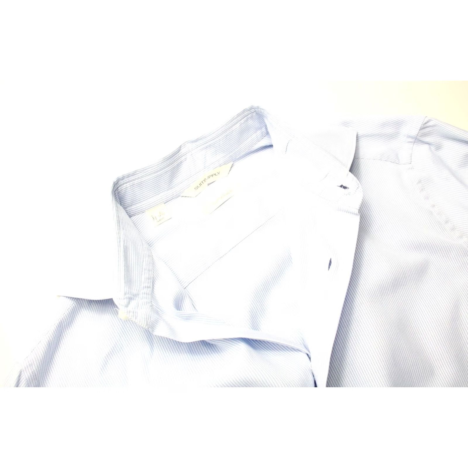 Suitsupply Suitsupply Custom Made Slim Fit Formal Shirt Men's 37/14 1/2 Blue Pinstripe Dress Shirt Size 36R - 4 Thumbnail