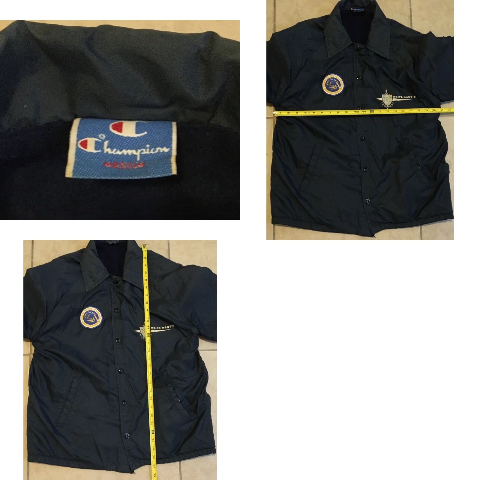 Scholl VINTAGE Mt St Marys University Champion Jacket M Blue 80s 70s College Track Windbreaker Men Varsity University Sports Grunge Hip Hop West Coast Style Size US M / EU 48-50 / 2 - 11 Thumbnail