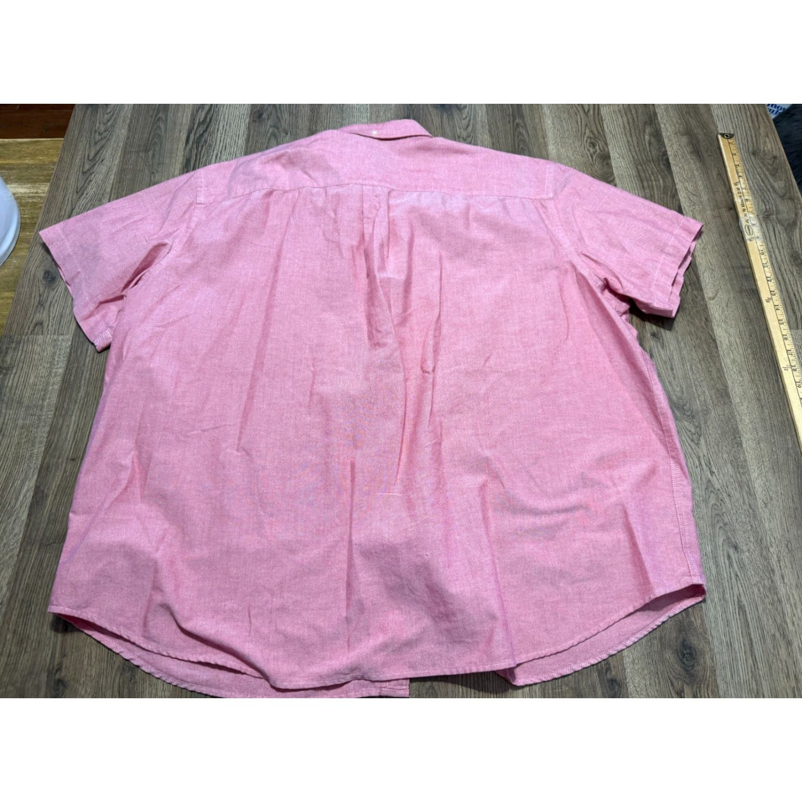 Vintage Foundry Shirt Mens 3XL Red Short Sleeve Button-Down Pocket Style, Button Up Casual Cotton Shirt Size US XXL / EU 58 / 5 - 2 Thumbnail
