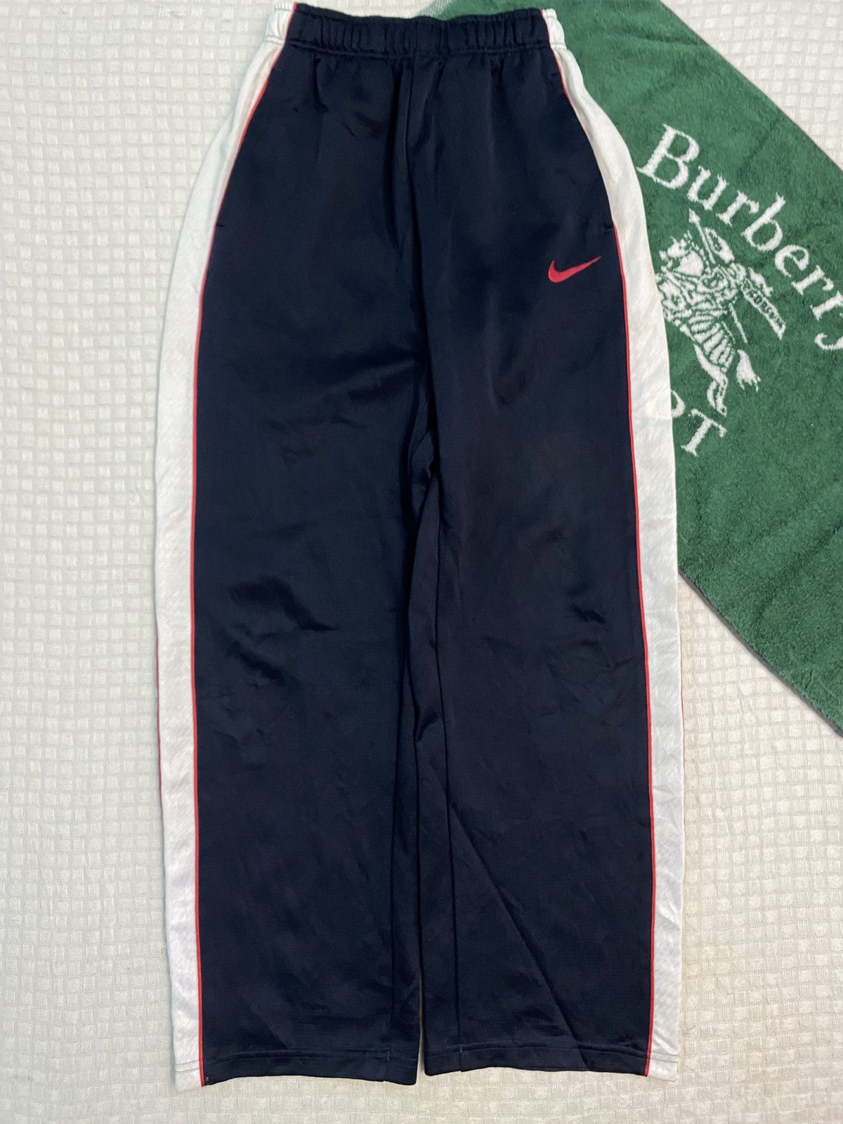 Carhartt Wip × Nike 💥 VINTAGE NIKE 90S BAGGY WIDE LEG SWOOSH TRACK PANTS Y2K Size US 38 / EU 54 - 1 Thumbnail