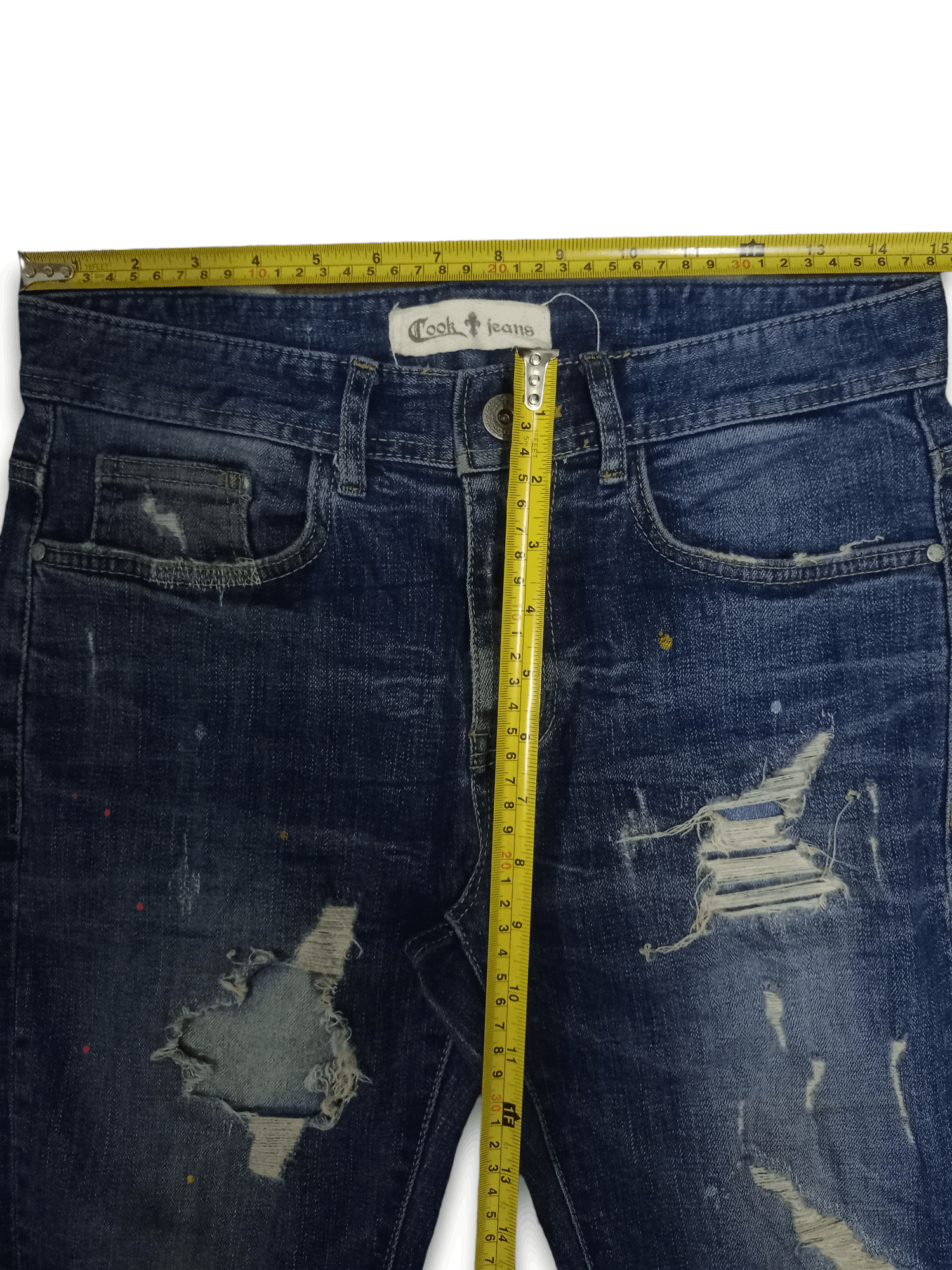 Japanese Brand Vintage Japanese Brand Blue Wash Painted Splatter Jeans Size US 30 / EU 46 - 10 Thumbnail