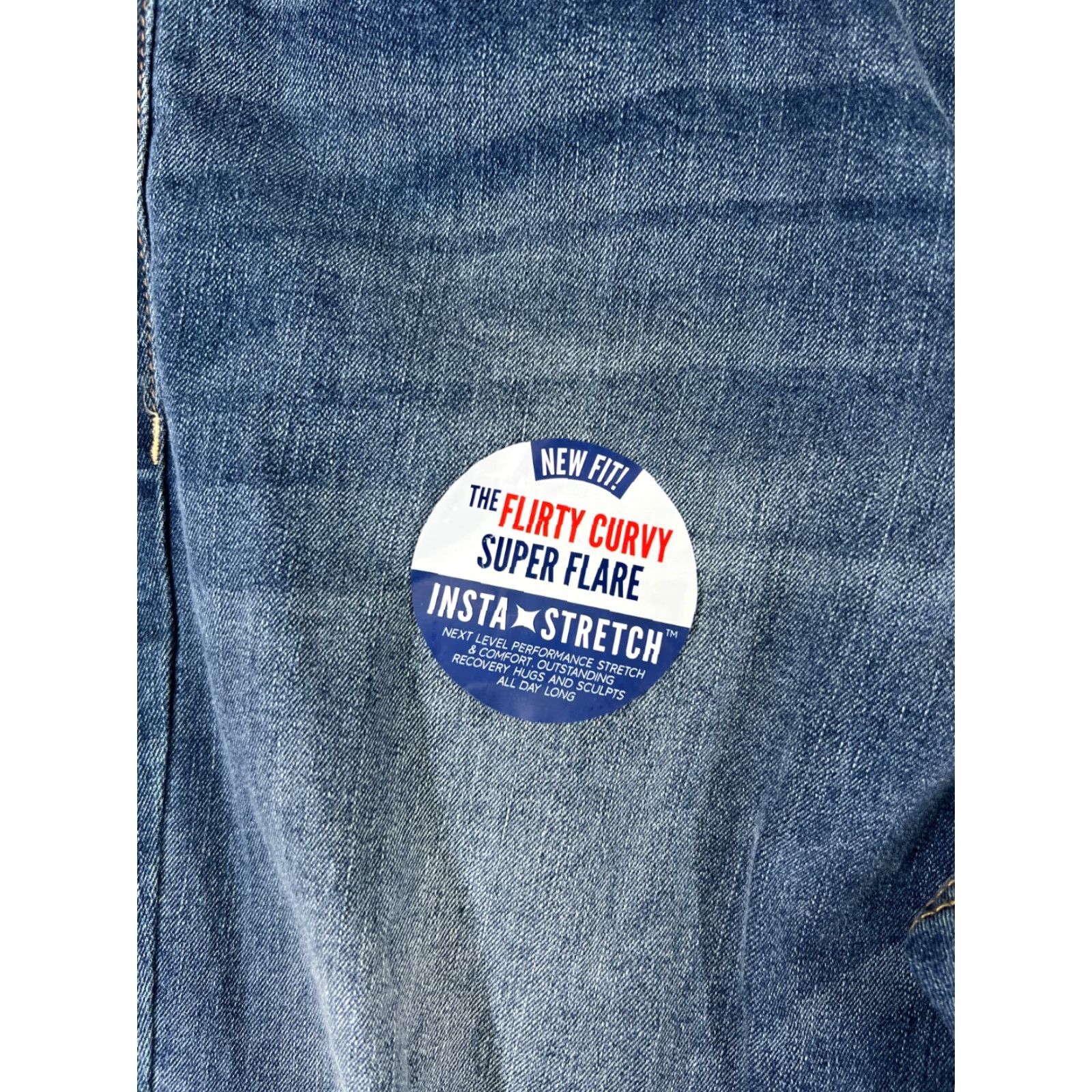Vintage VINTAGE Wallflower Jeans Women's Flared Denim Pants 13 Blue Distressed Stretch 70s Boho Girls Size 34" / US 12 / IT 48 - 5 Thumbnail