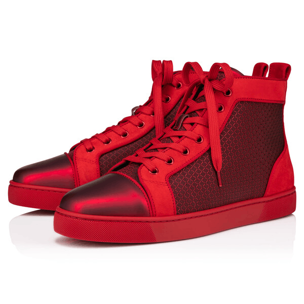 Christian Louboutin o1s1wg110125 Leather High-Top Sneakers in Red Size US 8 / EU 41 - 1 Thumbnail