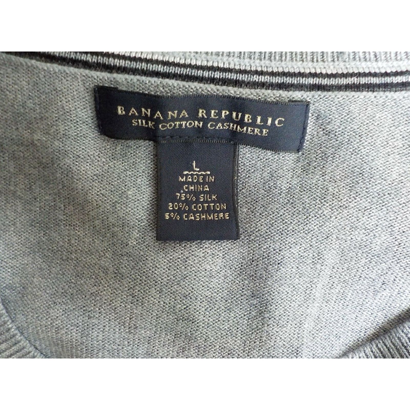Banana Republic Banana Republic Crewneck Sweater Gray L Silk/Cotton/Cashmere Mens Size US L / EU 52-54 / 3 - 4 Thumbnail