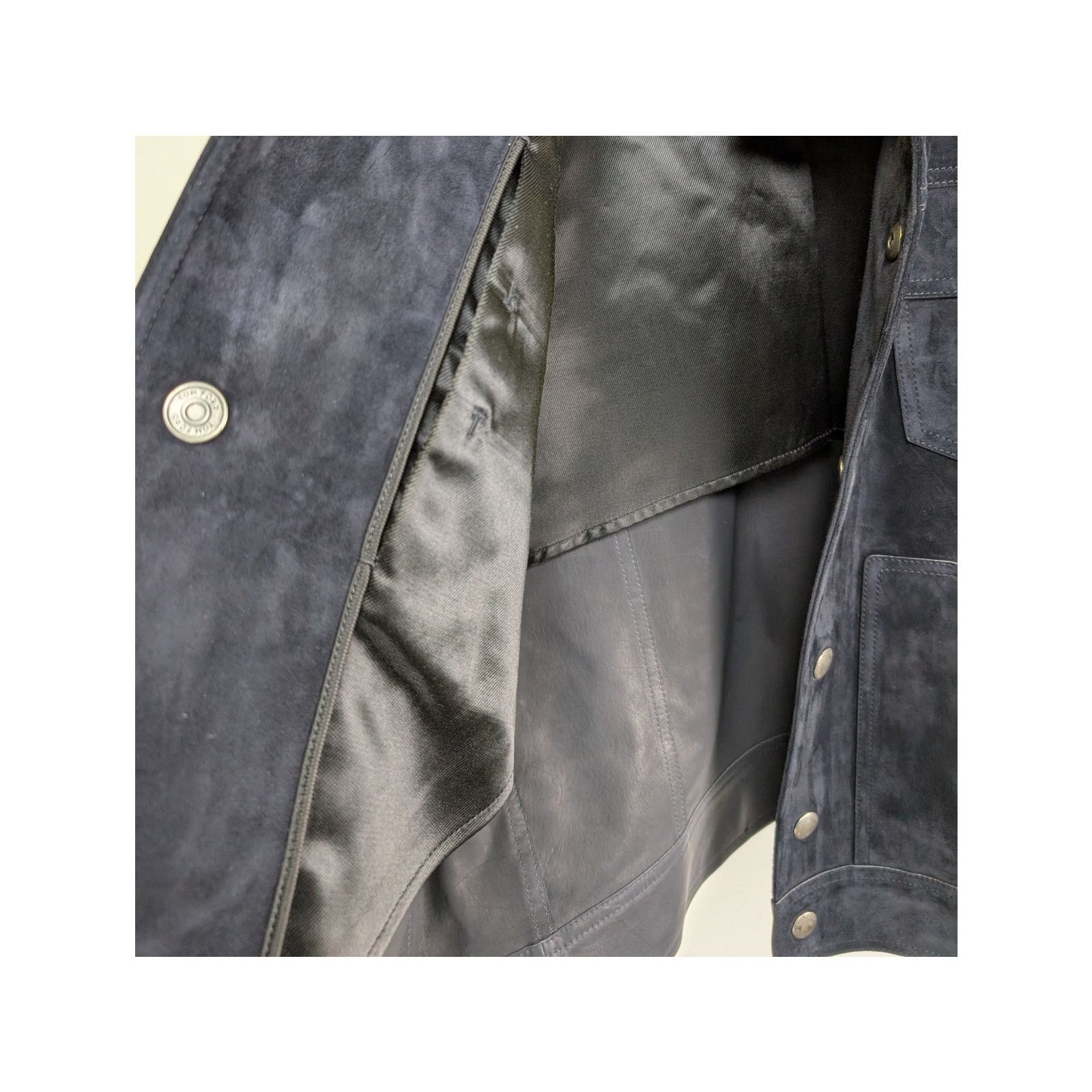 Tom Ford o1rshd1 Suede Button Jacket in Dark Navy Size US M / EU 48-50 / 2 - 9 Thumbnail
