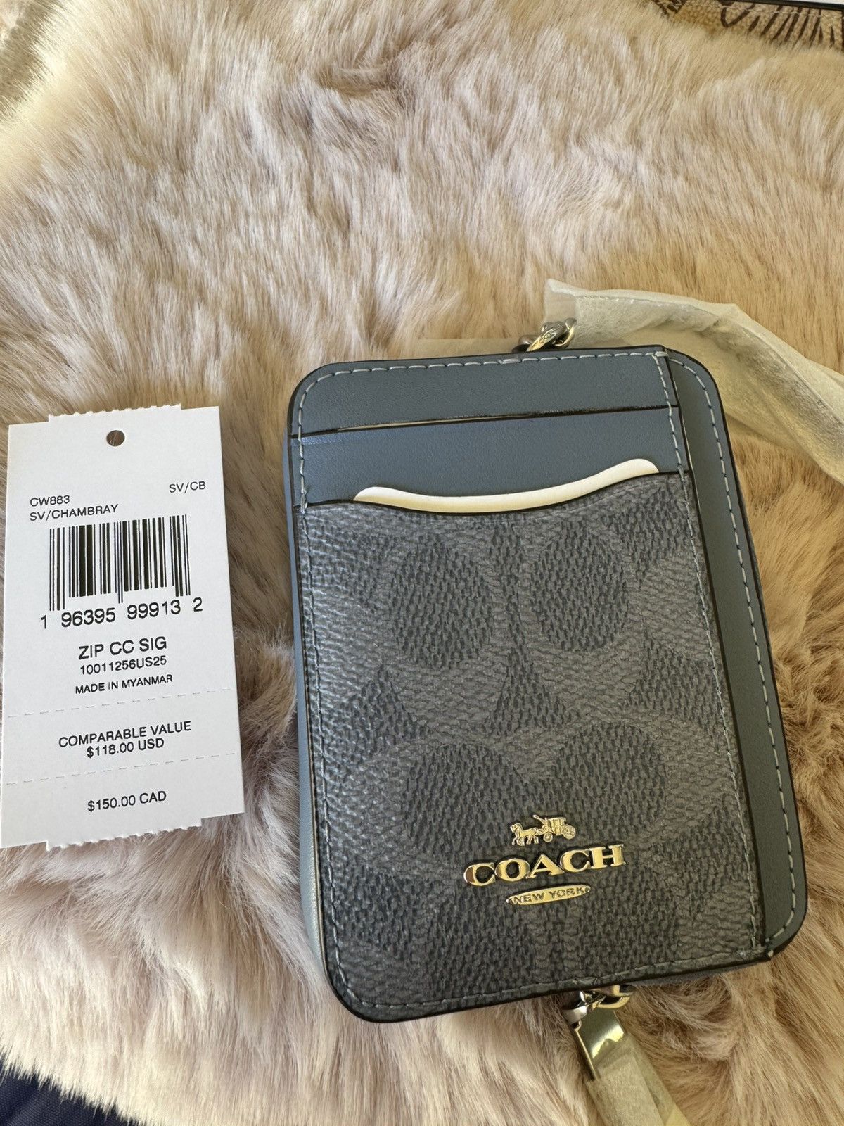 Coach NWT Coach CW883 Zip Card Case In Signature Canvas Size ONE SIZE - 2 Thumbnail