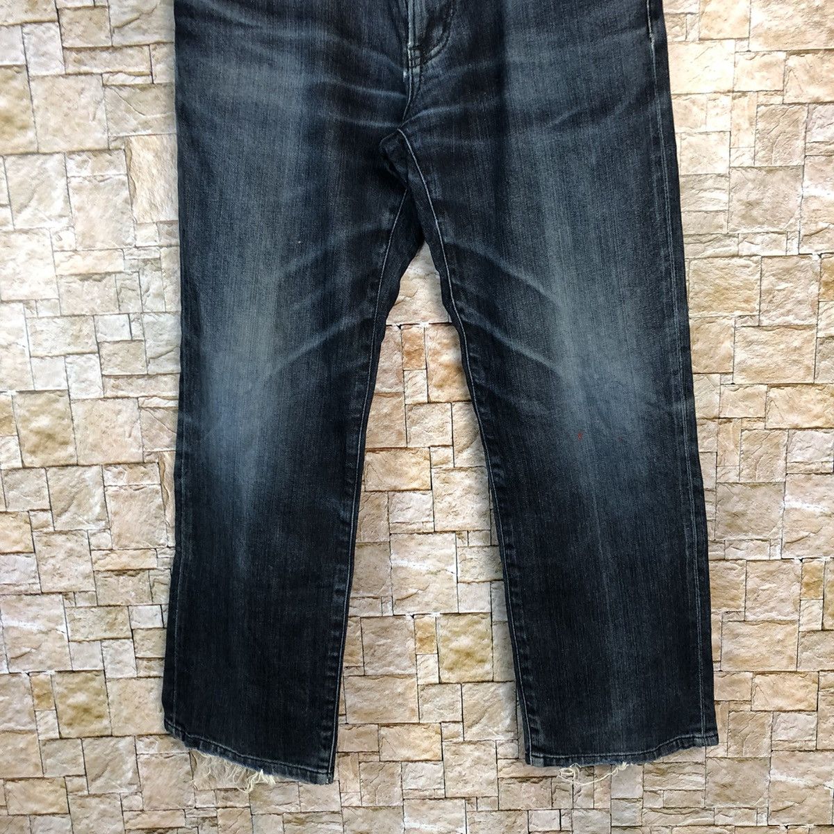 Uniqlo Japan uniqlo faded Blue vintage denim Jeans #A348 Size US 33 - 3 Thumbnail