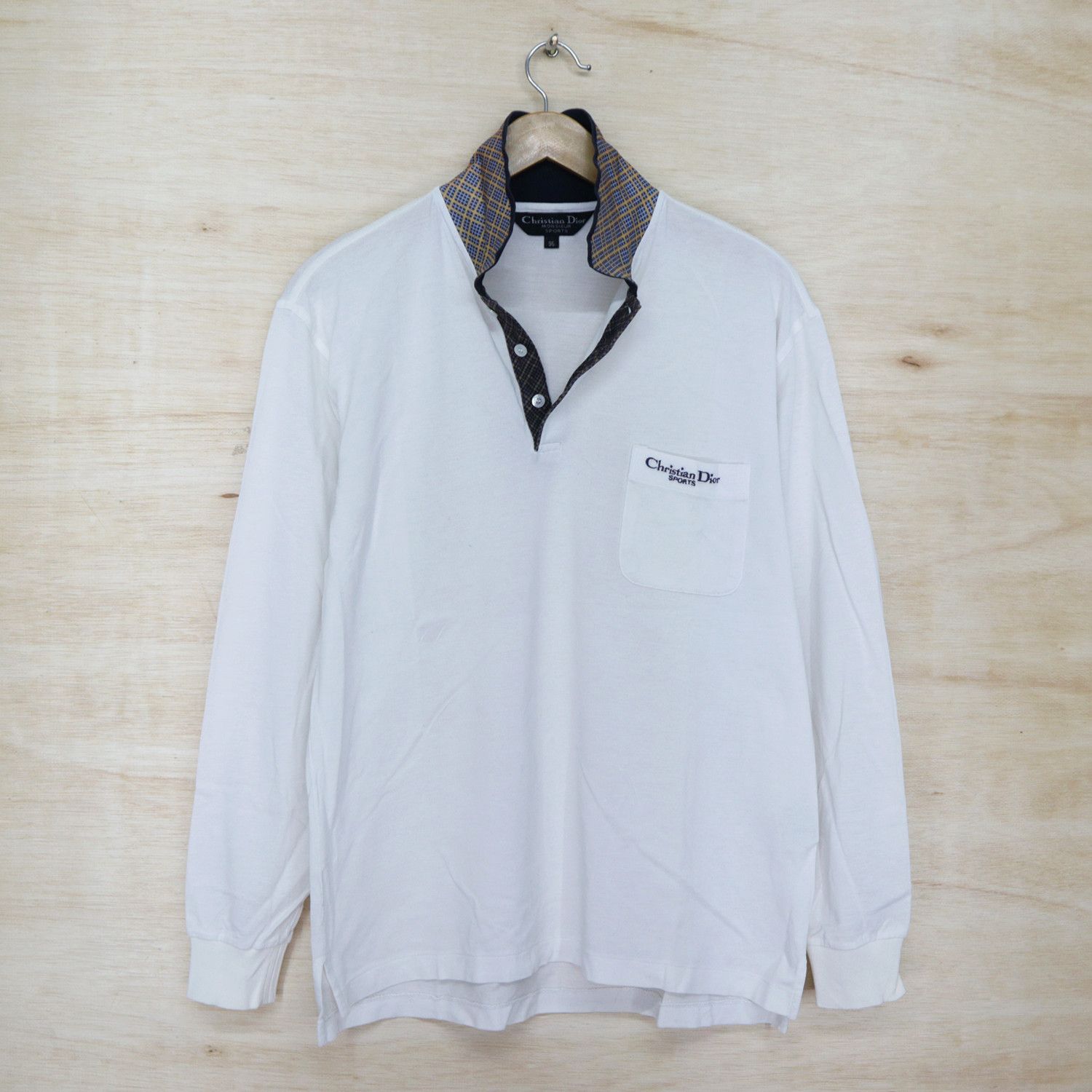 CHRISTIAN DIOR Mini Logo Embroidered Polo Shirt Long Sleeve
