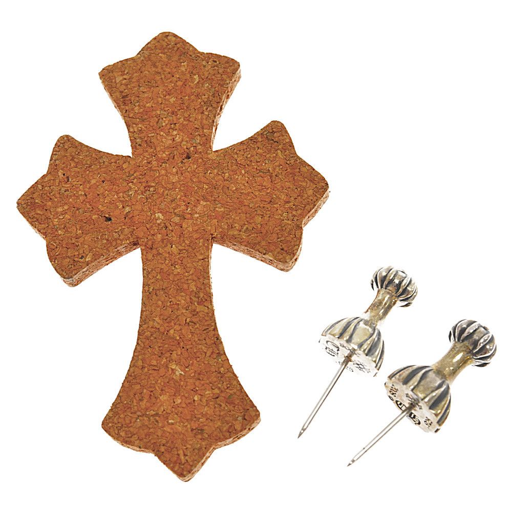 image of Chrome Hearts Cross Ball Push Pin Set in Cork, Men's