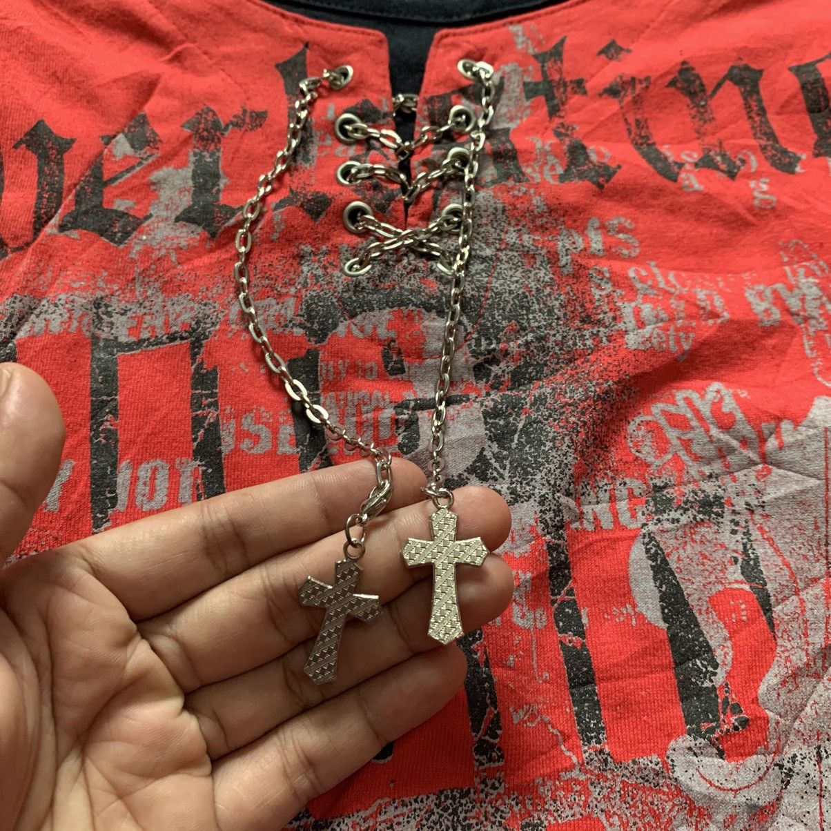 If Six Was Nine × Japanese Brand × Le Grande Bleu (L.G.B.) Beaumont carr Crosses japanesbrand y2k poem longsleeave tee Size US L / EU 52-54 / 3 - 5 Thumbnail