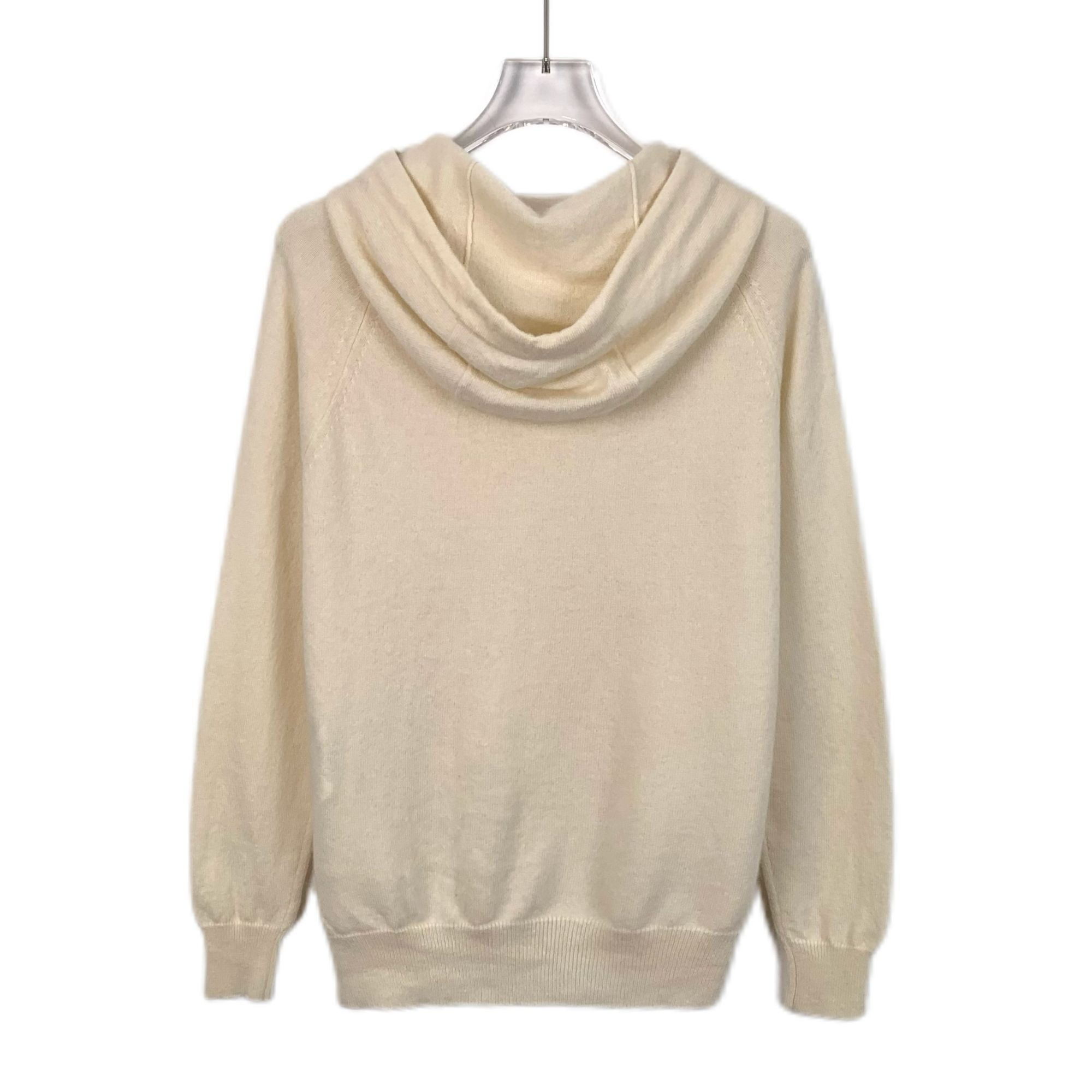 Max Mara Max Mara Beige Cashmere & Wool Logo Hoodie Womens Size XS / US 0-2 / IT 36-38 - 2 Thumbnail