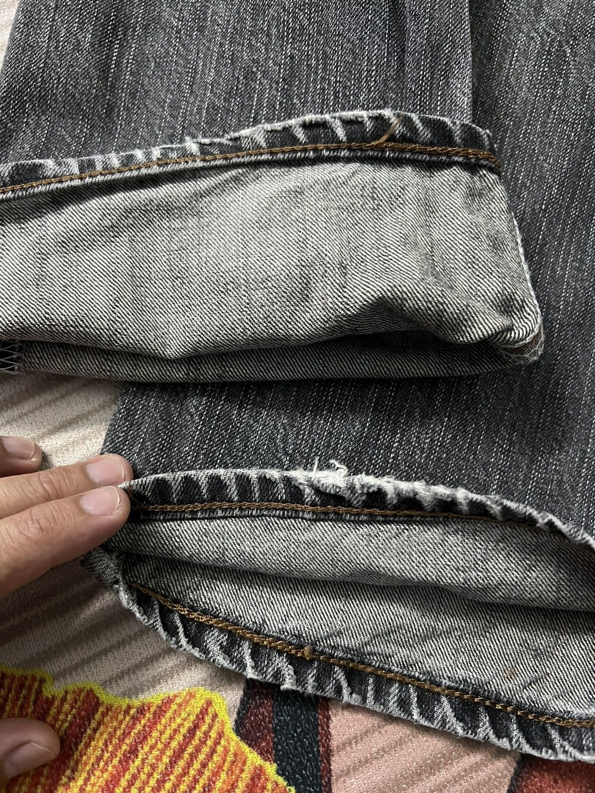 Edwin × If Six Was Nine × Japanese Brand EDWIN 503 FADED BLACK DISTRESSED JEANS VERY RARE Size US 28 / EU 44 - 10 Thumbnail