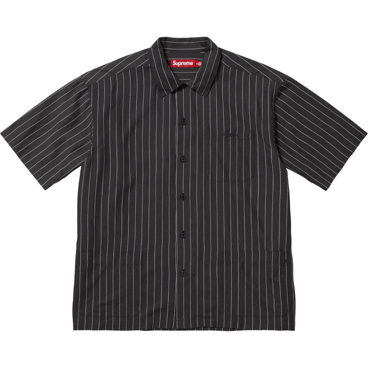 トップス supreme reflective stripe s/s work shirt Supreme Reflective Stripe S/S Work Shirt Black メンズ - SS25