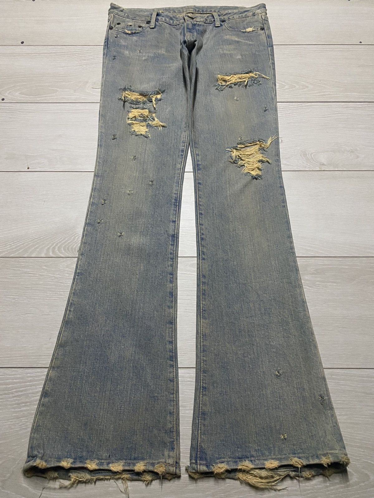 MOUSSY Vintage 2002 Moussy Mud Wash Distressed Bootcut Flare Jeans Size US 32 / EU 48 - 1 Thumbnail
