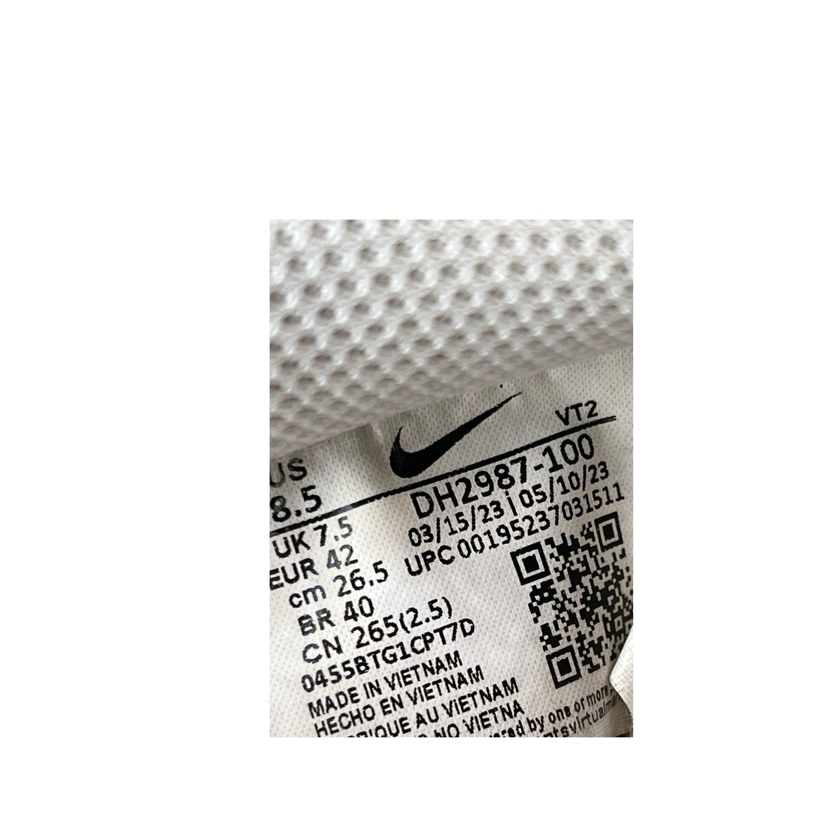 Nike Nike Court Vision Triple White Black Mens 8.5 Size US 8.5 / EU 41-42 - 7 Thumbnail