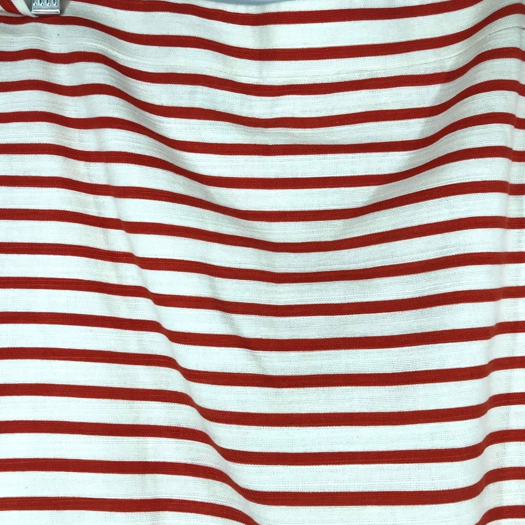 J.Crew J. CREW - Womens 2 - RED & CREAM STRIPE LINEN BLEND NO. 2 PENCIL SKIRT Size 26" / US 2 / IT 38 - 2 Thumbnail
