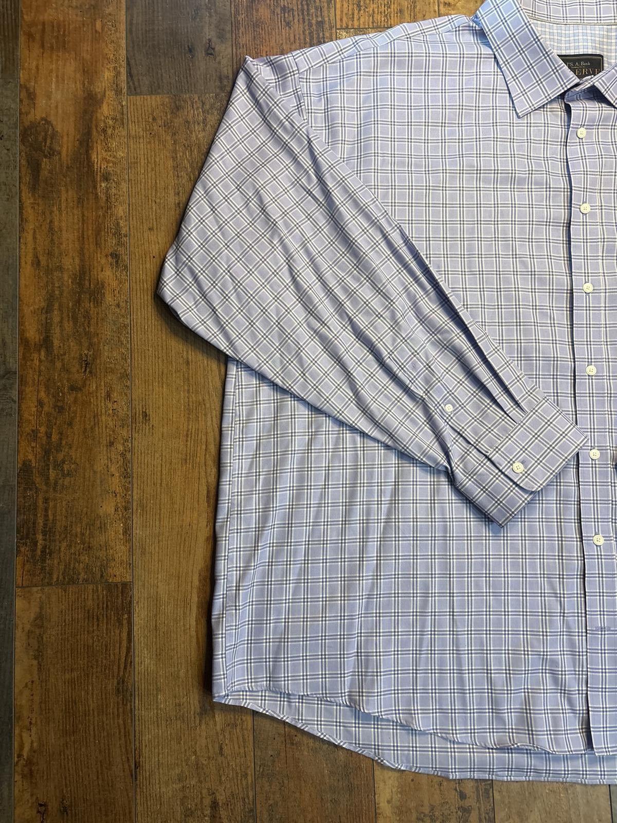 Other Jos.A.Bank Reserve Blue Plaid Long Sleeve Dress Shirt Size US M / EU 48-50 / 2 - 2 Thumbnail