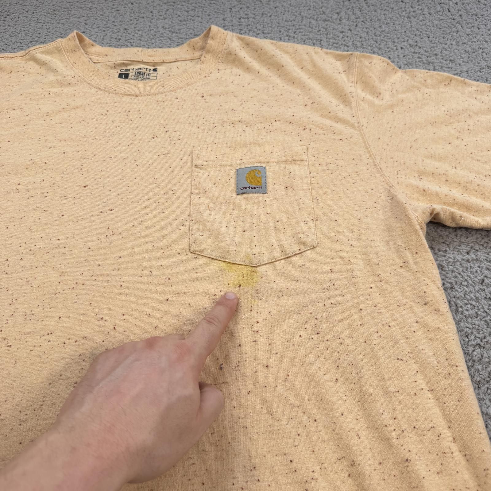 Carhartt Carhartt K87 Pocket T Shirt Yellow Speckled Loose Fit Men L Size US L / EU 52-54 / 3 - 7 Thumbnail