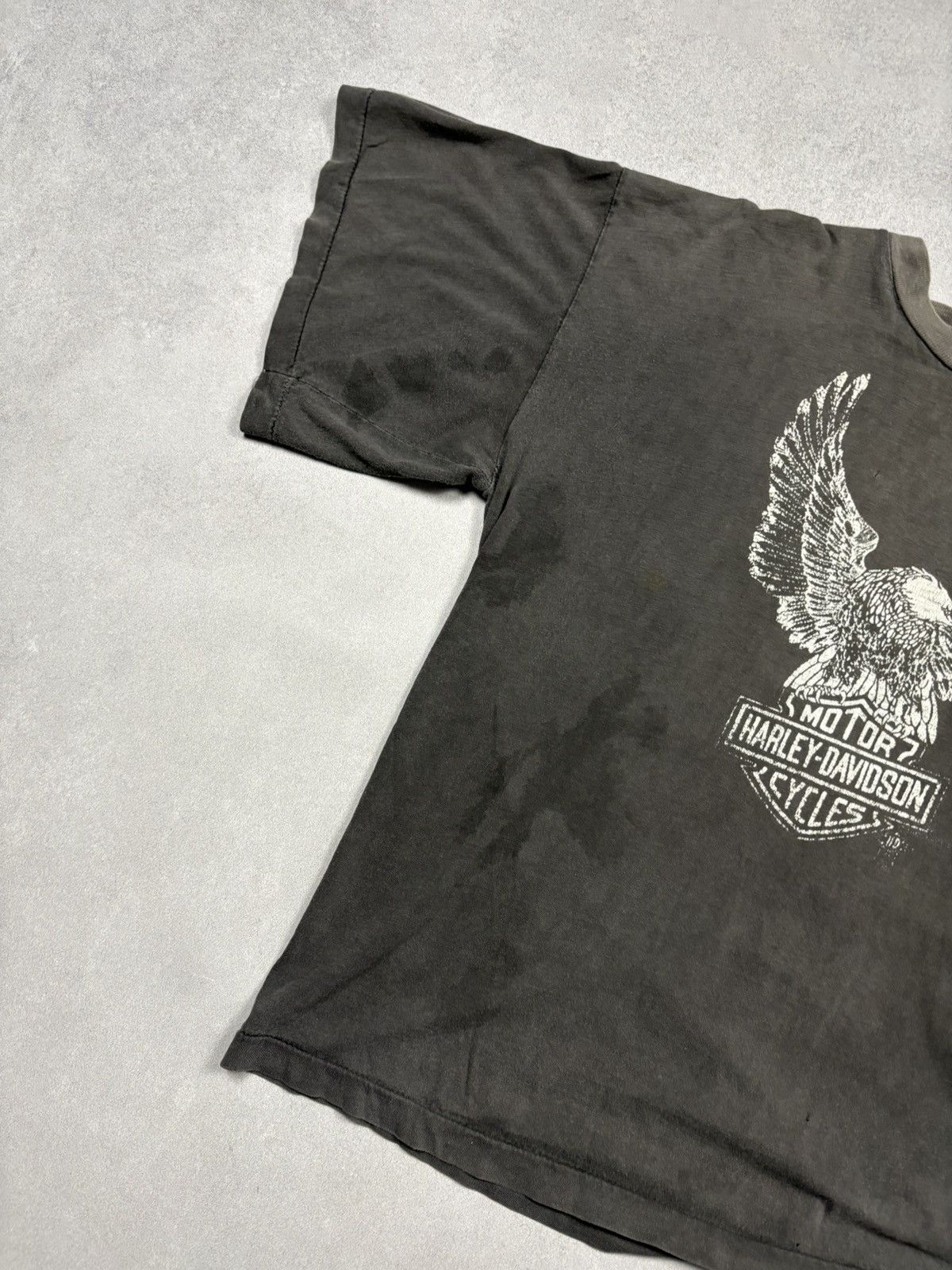 Harley Davidson Vintage 80s Harley Davidson Eagle Motorcycles Fade Biker Tee Size US M / EU 48-50 / 2 - 4 Thumbnail