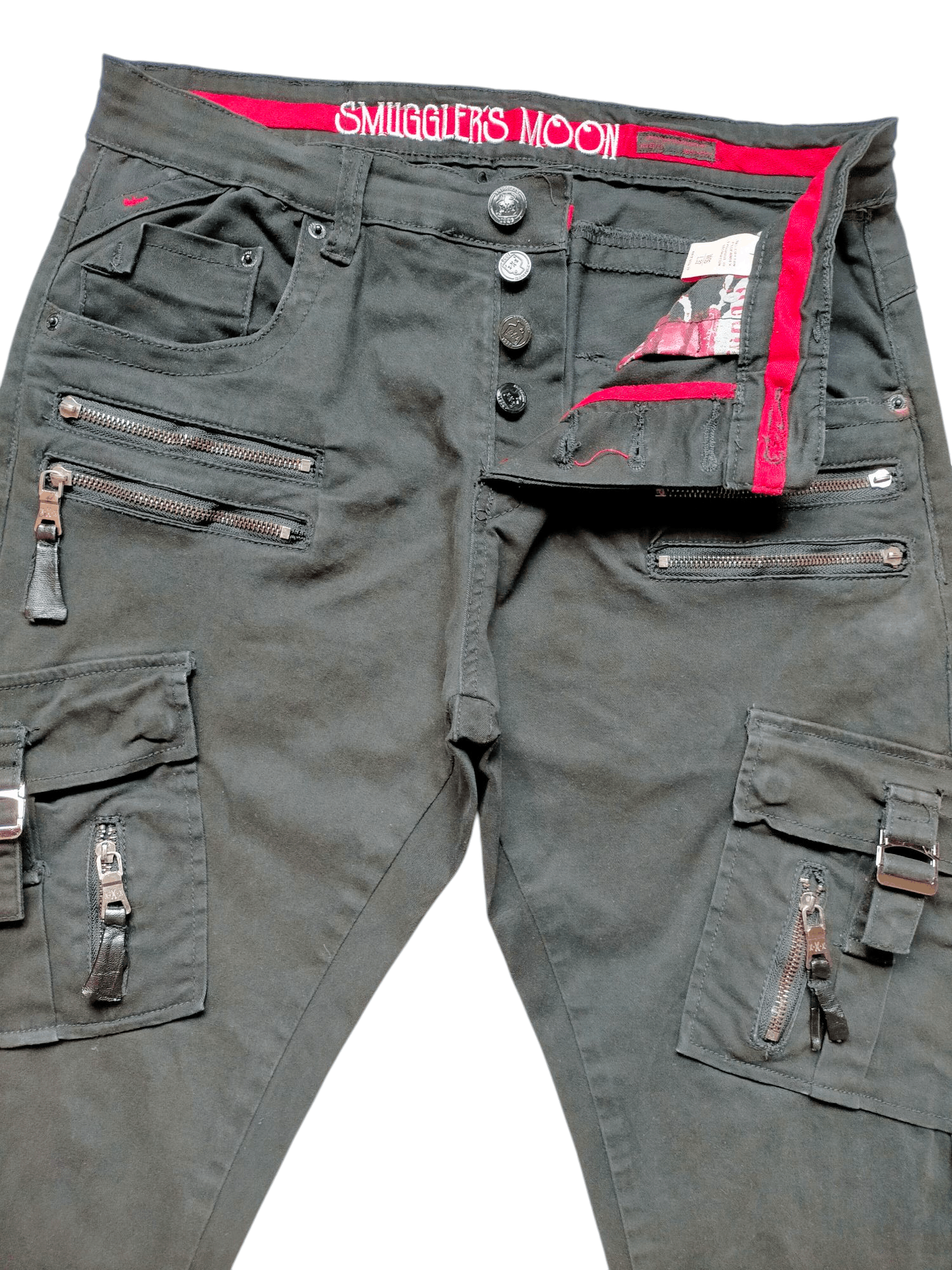 If Six Was Nine × Japanese Brand Smugglers Moon Multipocket zipped Bondage Punk Stretch Cargo Size US 33 - 6 Thumbnail