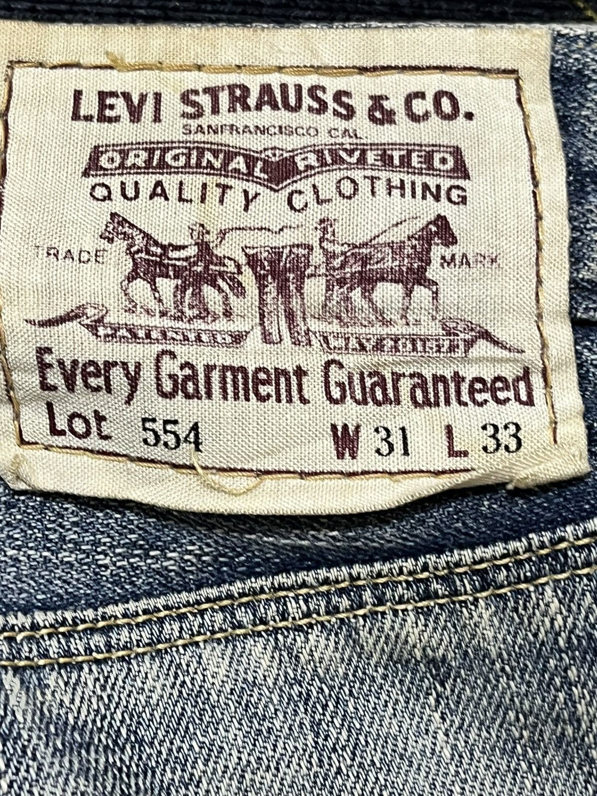 Levi's Vintage Clothing Vintage Levi’s 554 Baggy Mudwash Denim Size US 31 - 11 Thumbnail