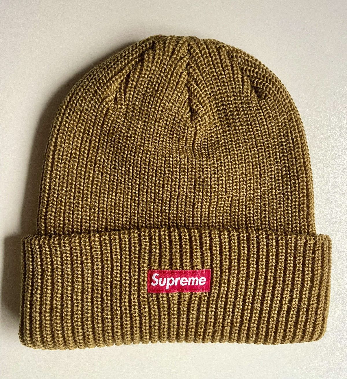Supreme FW17 Heather Loose Gauge Beanie GOLD Size ONE SIZE - 1 Thumbnail