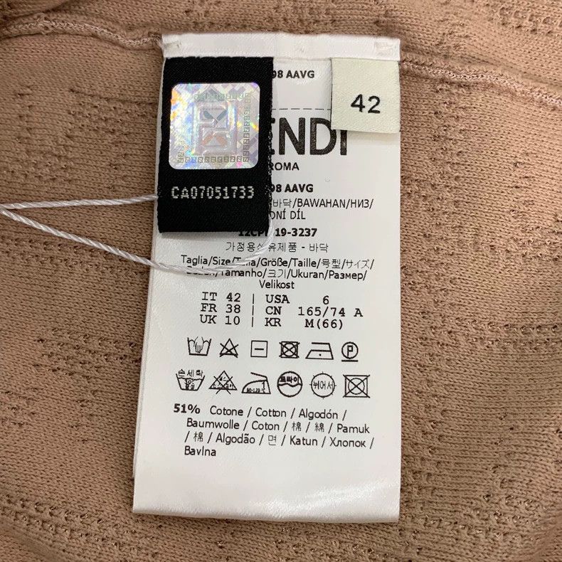 Fendi FENDI Beige flower patterned cotton knitted straight skirt Size 25" / US 0 / IT 36 - 6 Thumbnail