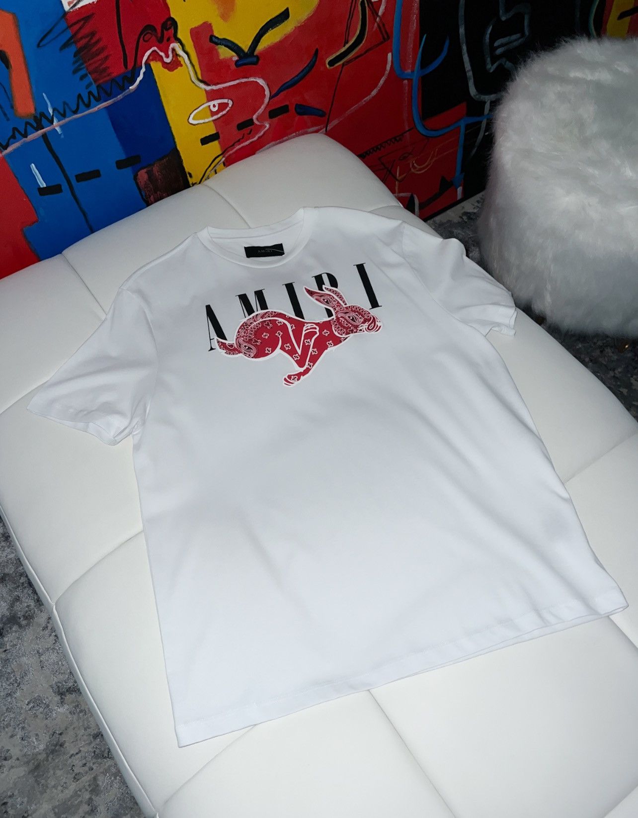 Amiri Amiri rabbit logo t shirt | Grailed