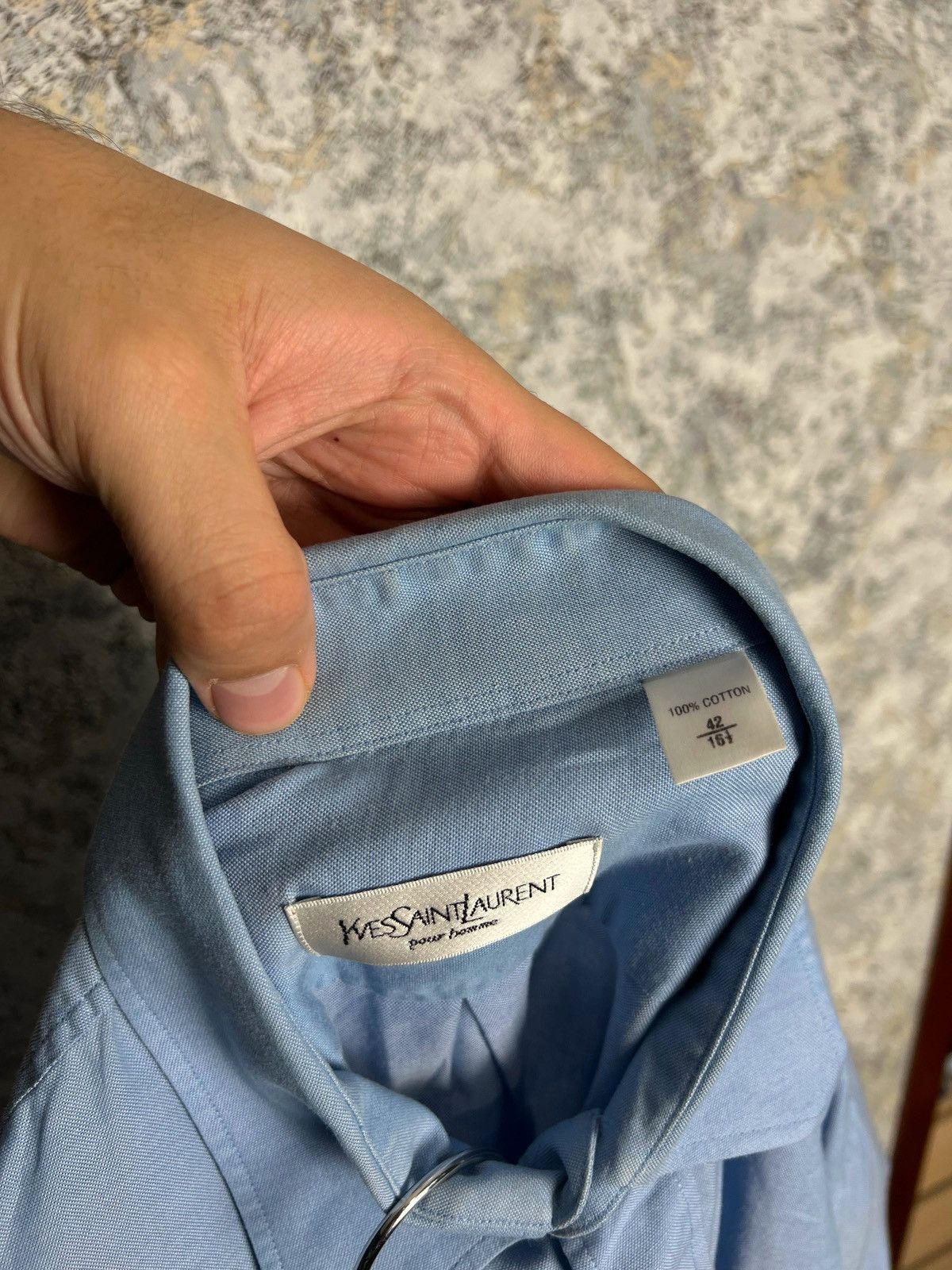 Yves Saint Laurent Yves Saint Laurent Long Sleeve Shirt Button Up YSL Size L Size US L / EU 52-54 / 3 - 4 Thumbnail