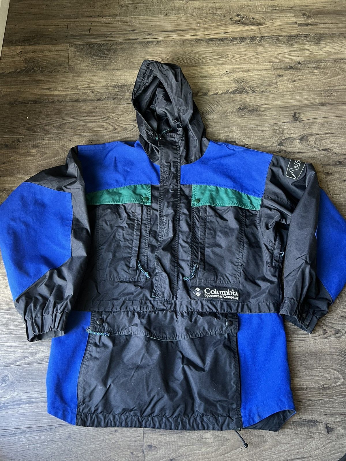 image of Vintage Columbia Ascent Anorak Pullover Jacket Nylon Size S in Blue, Men's