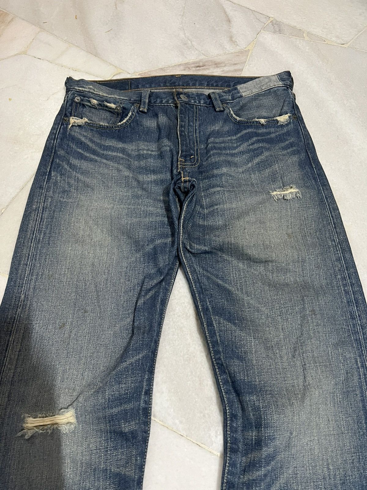 If Six Was Nine × Levi's × Levi's Vintage Clothing 🌈Vintage Levis 505 Distressed Faded Jeans Size US 32 / EU 48 - 3 Thumbnail