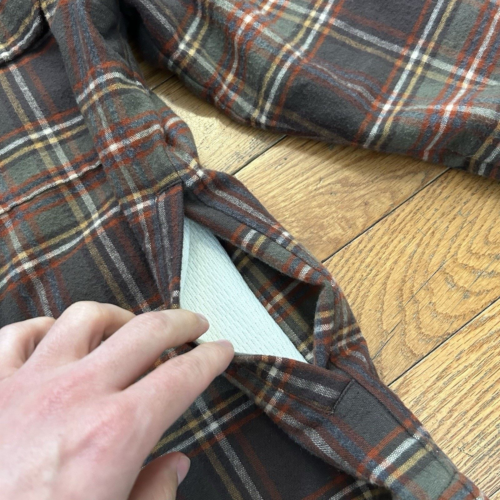 L.L. Bean Plaid Flannel Hoodie Thermal Waffle Knit Lined Shirt Jacket Size US S / EU 44-46 / 1 - 6 Thumbnail