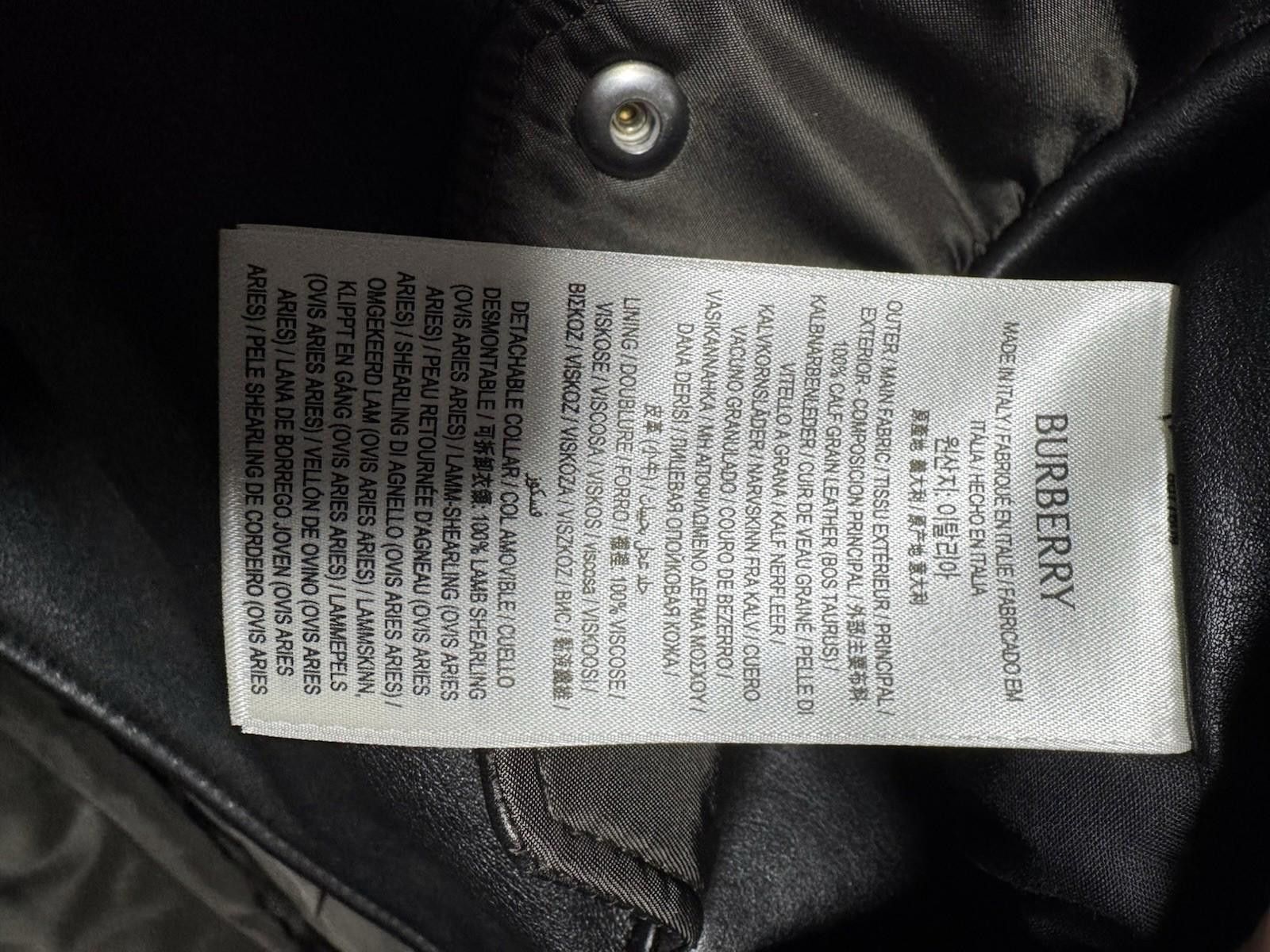 Burberry Burberry Shearling-Collar Long Sleeved Calf Grain Leather Size US L / EU 52-54 / 3 - 12 Thumbnail