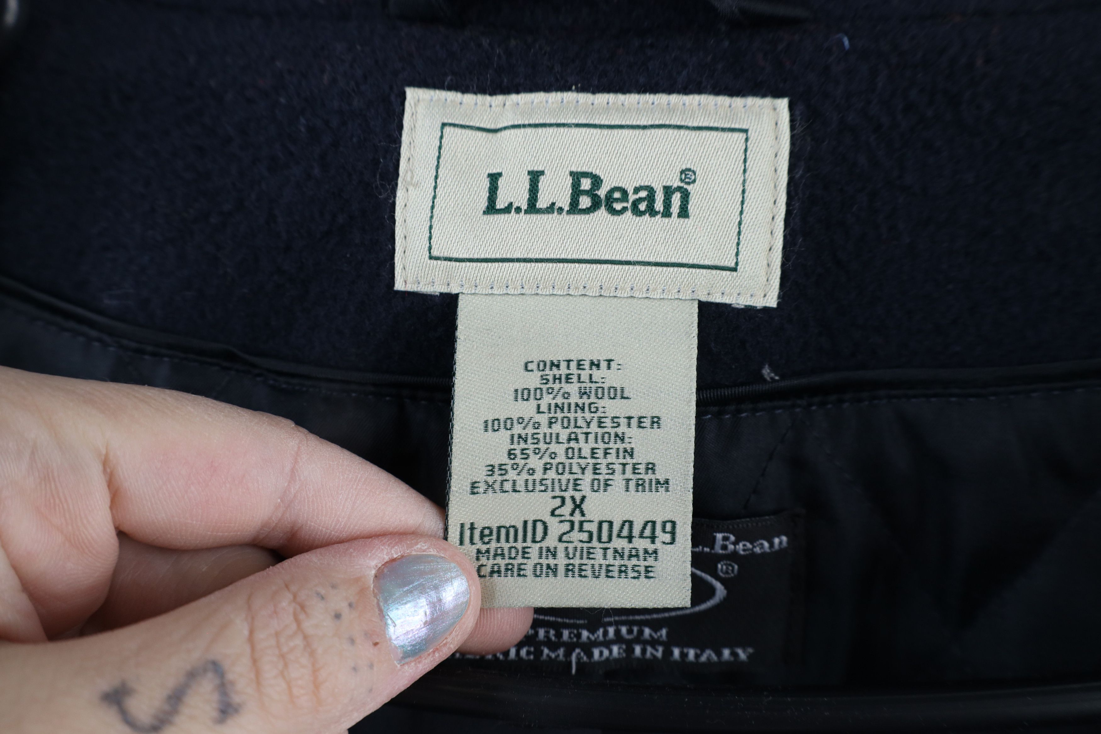 L.L. Bean × Vintage Vintage LL Bean Wool Naval Quilted Peacoat Jacket Navy Blue Size XXL / US 16-18 / IT 52-54 - 8 Thumbnail