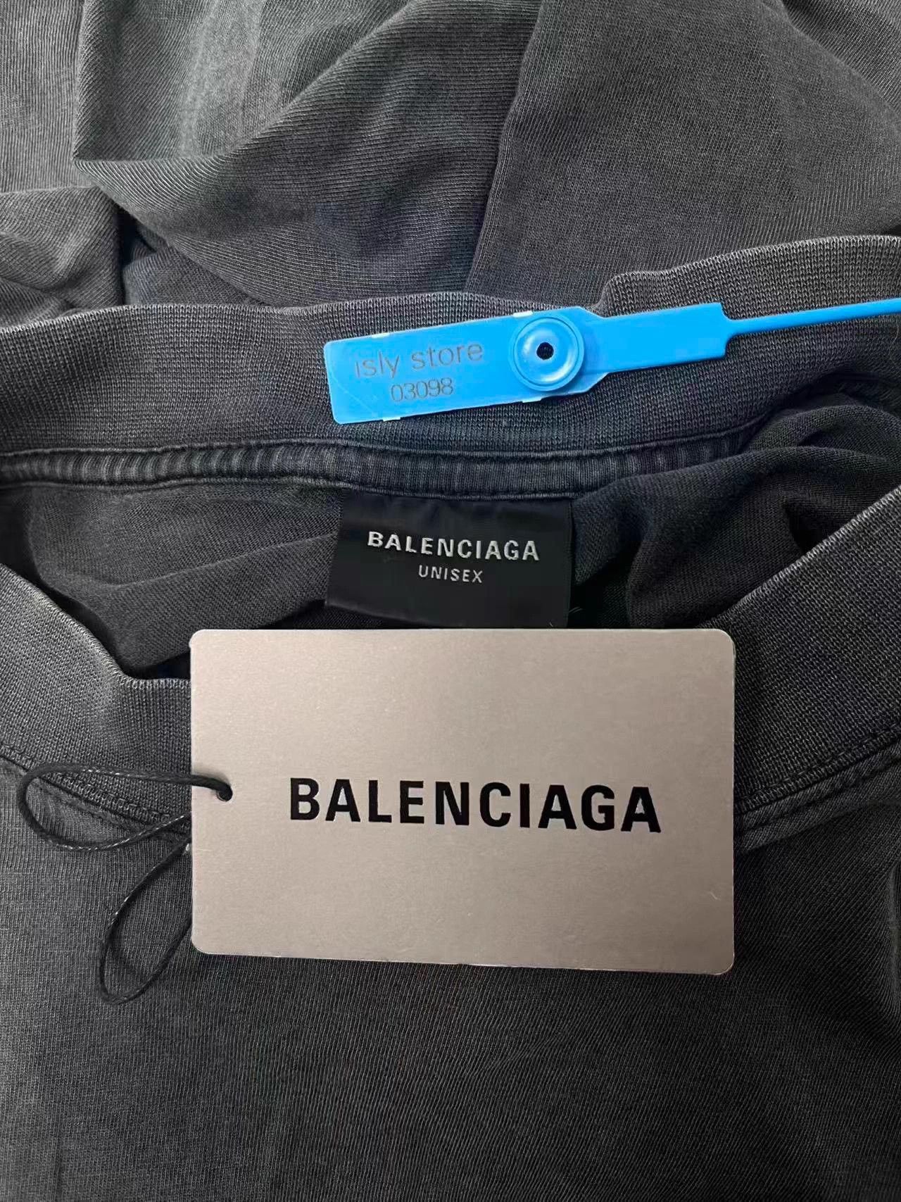 Balenciaga Balenciaga Grey Logo Print Crewneck Long Sleeve Tee 4 Size US XL / EU 56 / 4 - 5 Thumbnail