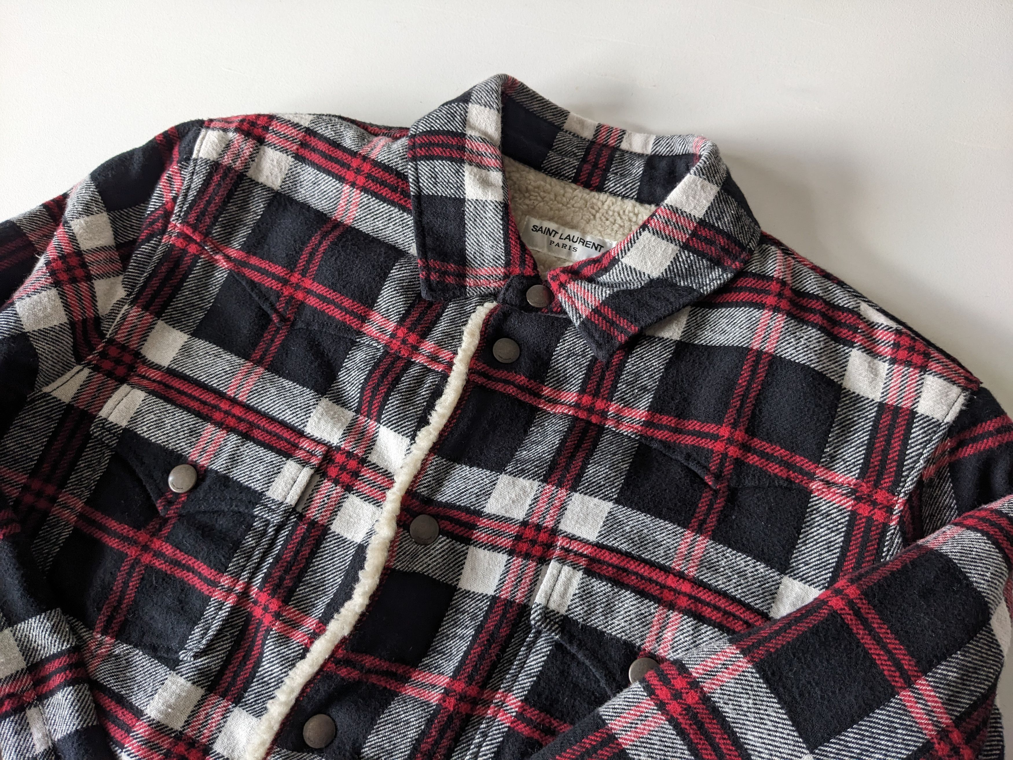 Saint Laurent Paris Saint Laurent Sherpa Lined Western Overshirt Jacket Size US S / EU 44-46 / 1 - 4 Thumbnail