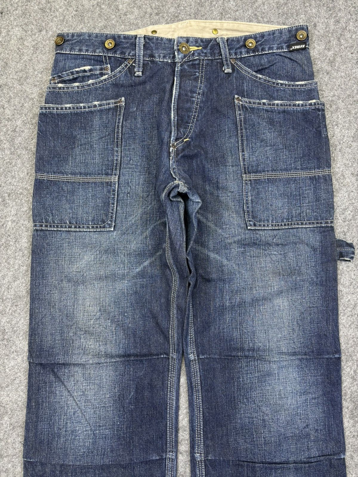 Avirex 💥Baggy💥AVIREX Military Multi Round Pocket Denim F711 Size US 32 / EU 48 - 3 Thumbnail