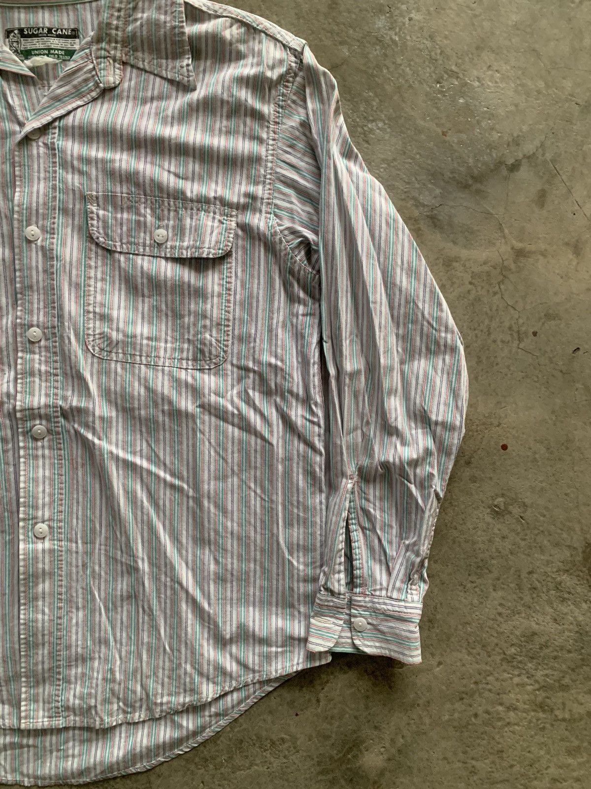 Sugar Cane Sugarcane union made vintage stripe shirt Size US L / EU 52-54 / 3 - 3 Thumbnail