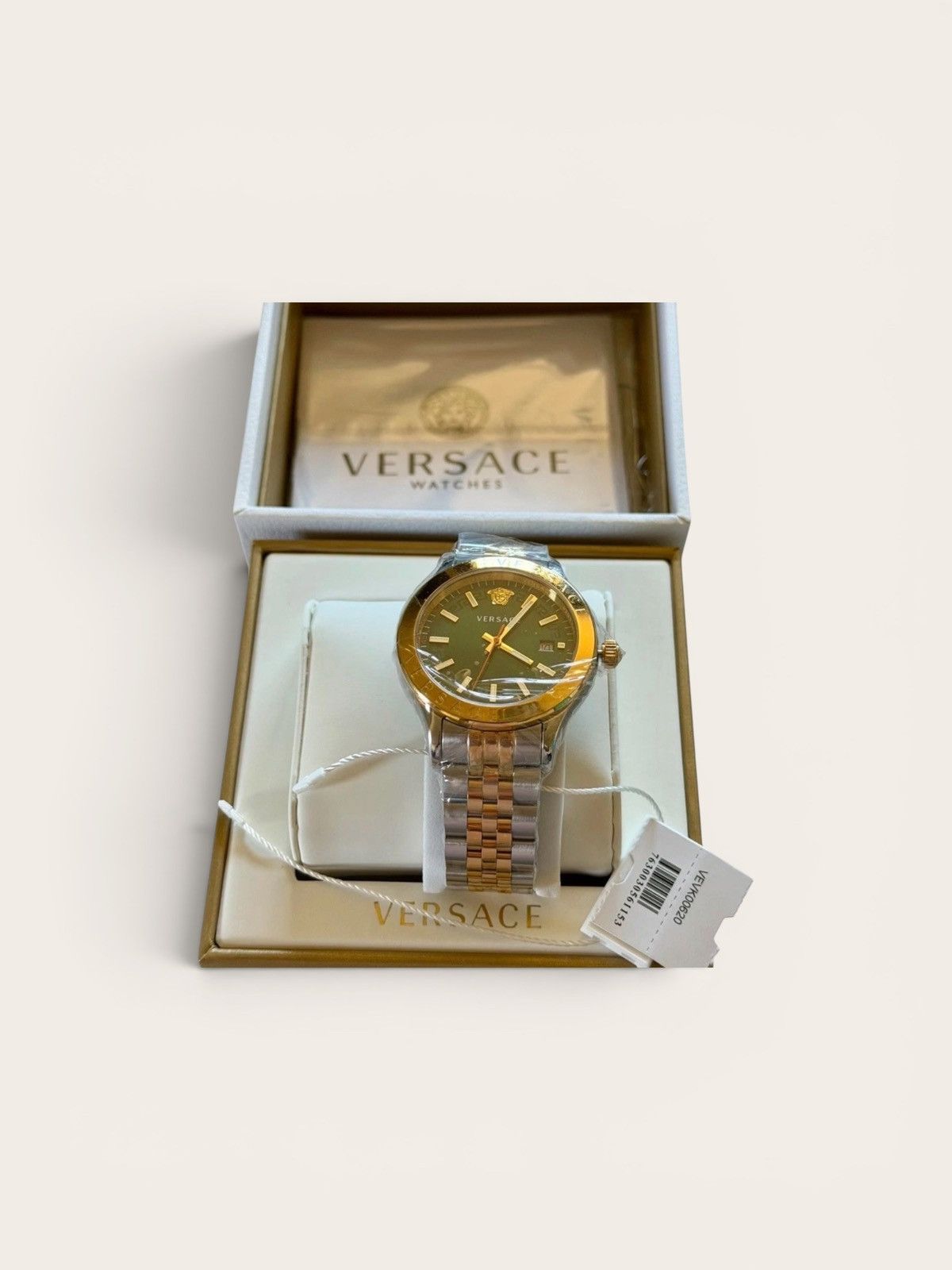 Versace Women's Versace One Size Gold & Silver Green Dial Watch Size ONE SIZE - 3 Thumbnail