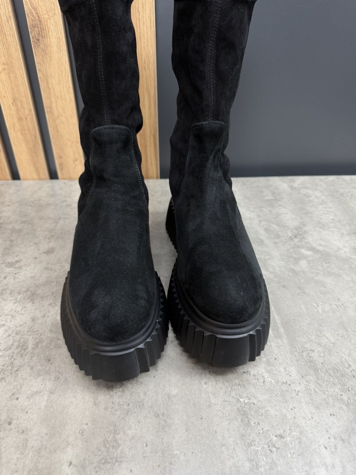 AGL AGL Black Suede Platform Boots Chunky Sole EU 38.5 Size US 8.5 / IT 38.5 - 6 Thumbnail