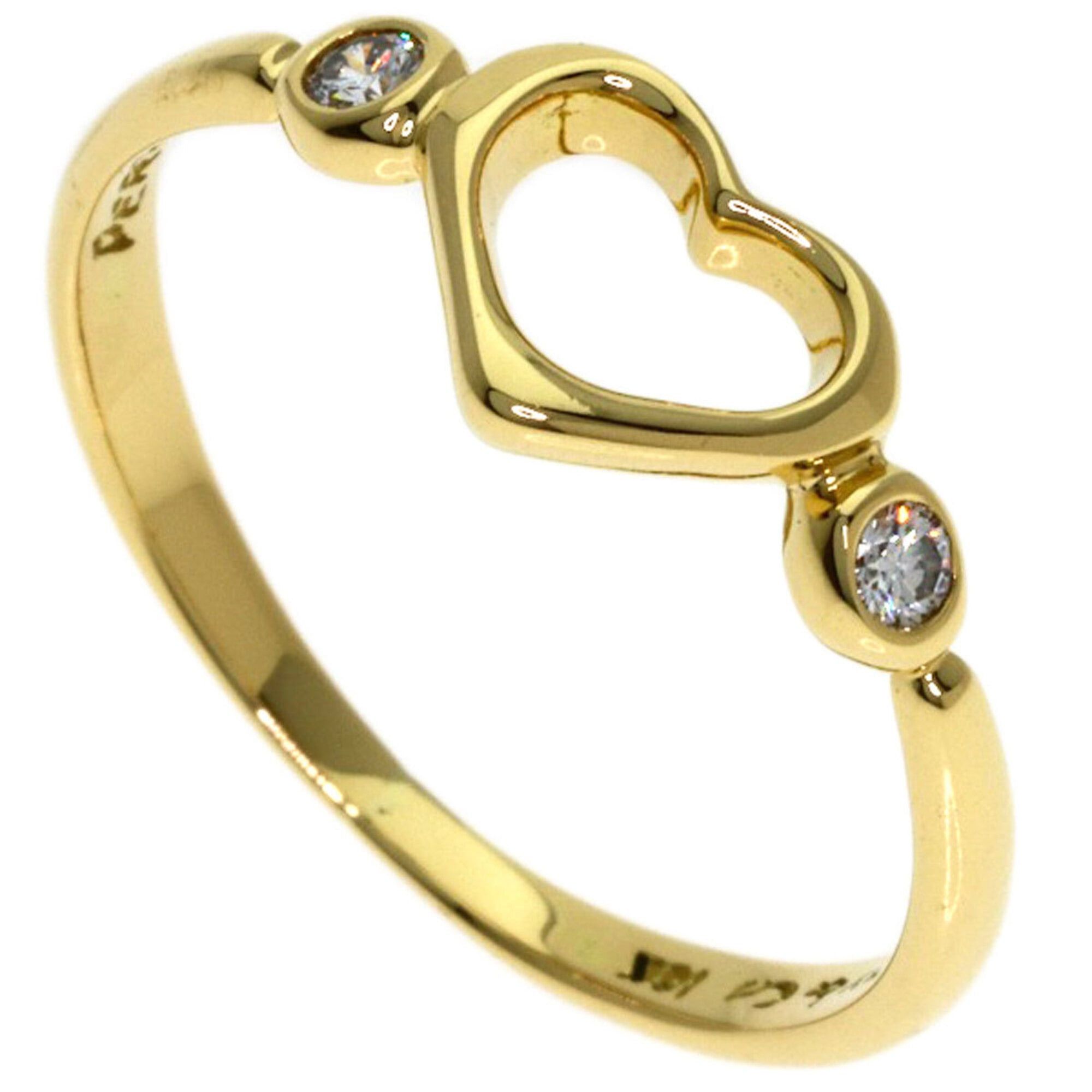Tiffany & Co. Tiffany & Co. Open Heart 2-Diamond Ring, 18K Yellow Gold, Women's. Size ONE SIZE - 1 Thumbnail