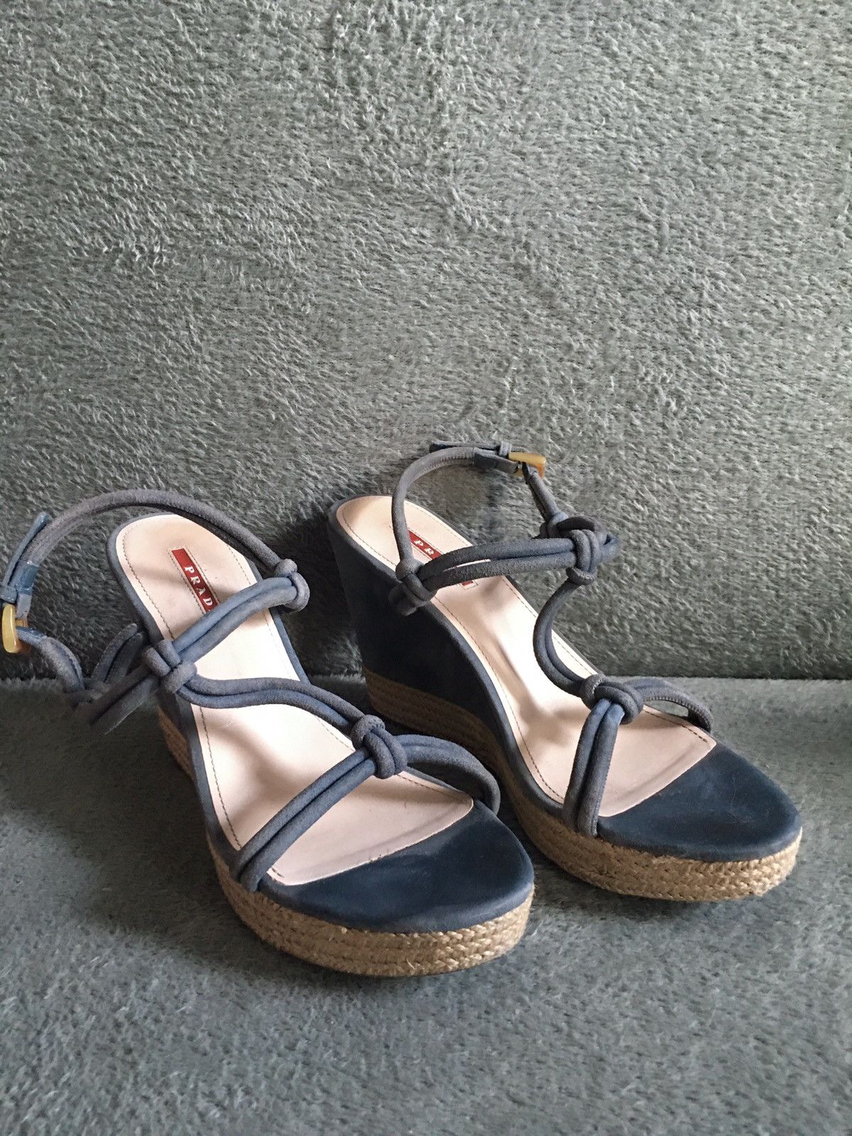 Prada PRADA Suede Strappy Knot Espadrille Wedge Sandals EU 41 Size US 11 / IT 41 - 4 Thumbnail