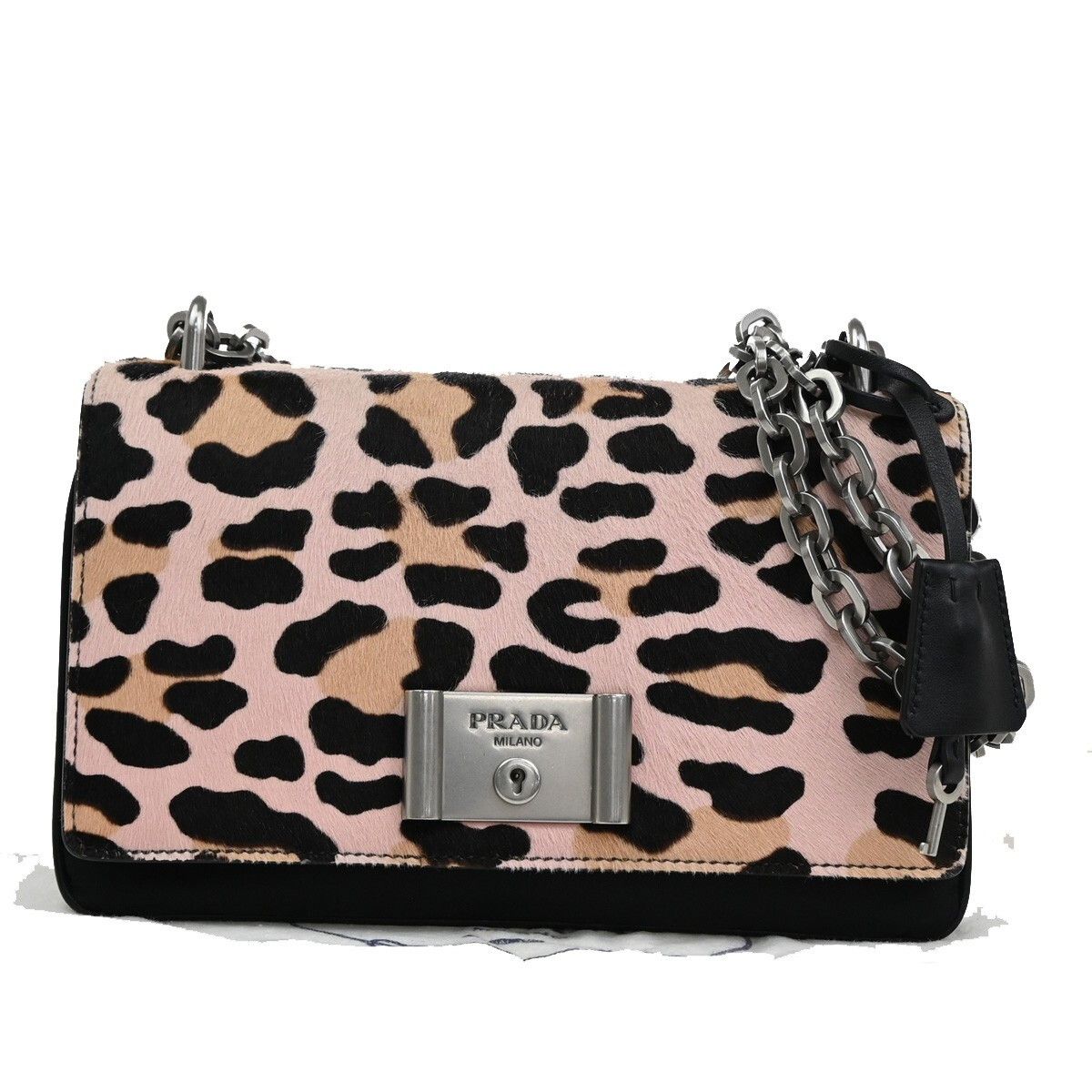 Prada Prada Chain Flap Shoulder Bag Pony Hair and Nylon Size ONE SIZE - 1 Thumbnail