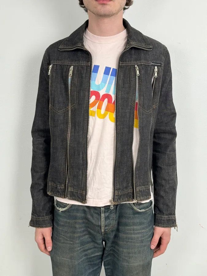 Dolce & Gabbana SS2003 Dolce & Gabbana Navy Blue Multi-Zip Denim Jacket Size XS / US 0-2 / IT 36-38 - 8 Thumbnail