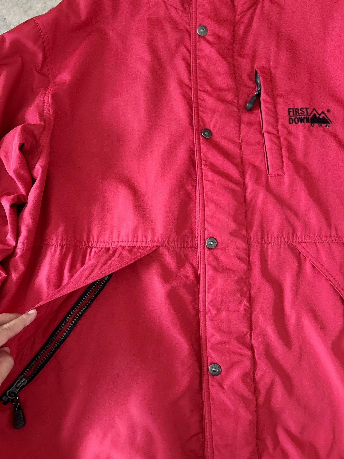 Japanese Brand FIRST DOWN Vintage Hooded Down Jacket Size US L / EU 52-54 / 3 - 3 Thumbnail
