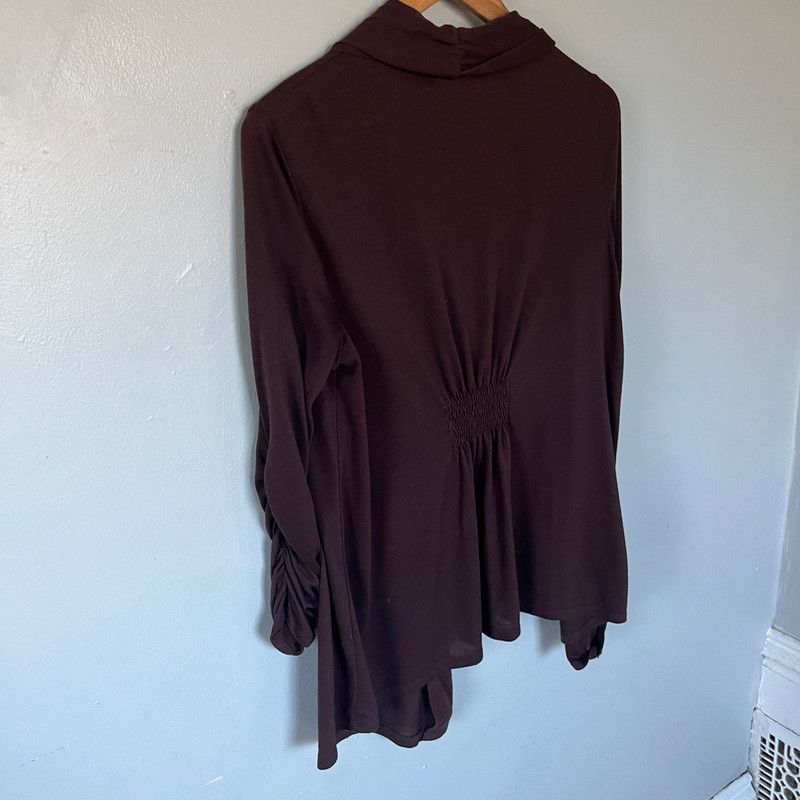 Dress the Population Dressbarn Women's Brown Cardigan Gathered Waist Medium Size M / US 6-8 / IT 42-44 - 3 Thumbnail