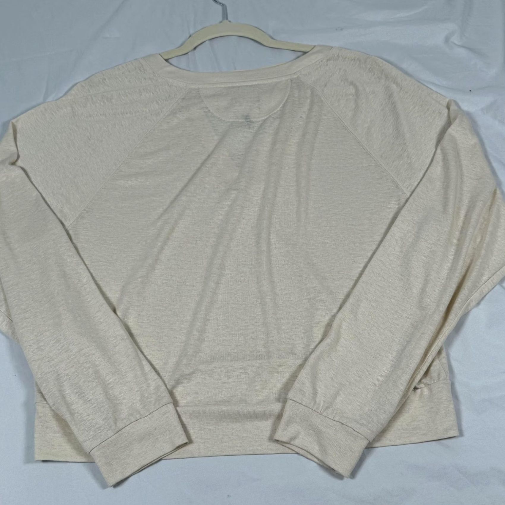 Prana prAna Milani LS Shirt V Neck Raglan Lightweight Hemp Blend White Large T-Shirt Womens Mensional Bohemian Autumn Spring Summer Top Shirt Mens Womens Size L / US 10 / IT 46 - 5 Thumbnail